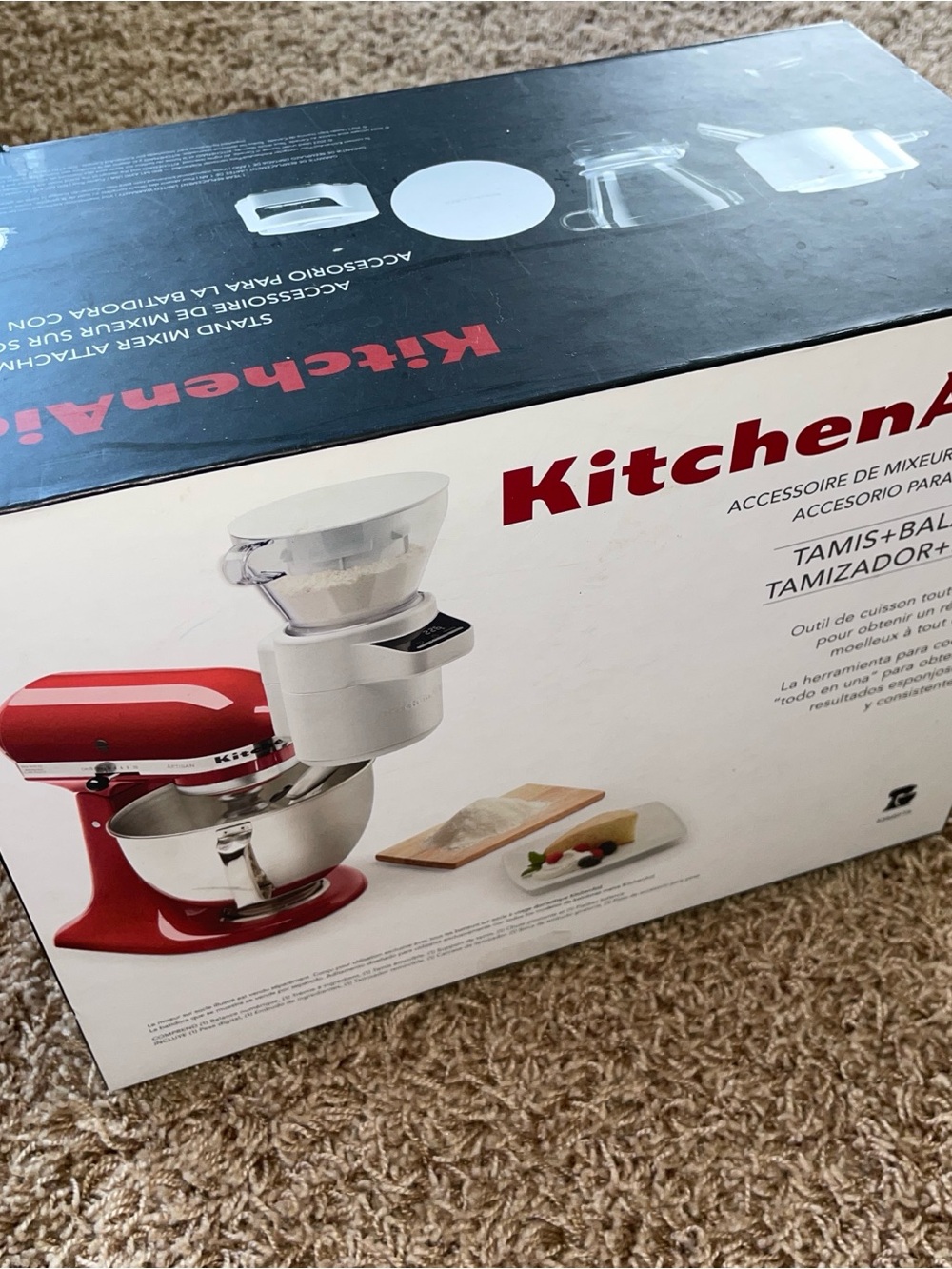 KitchenAid Red White Sifter+Scale Attachment NEW